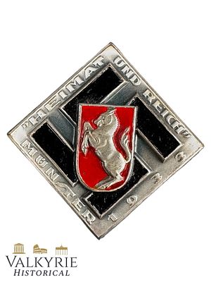 Nazi Metal Pin "Homeland and Empire - Muenster 1933". Needle system working perfectly. Shipping 