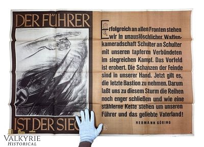 German Propaganda Poster "The Slogan of the Week" German Tabloid "The Fuhrer Is The Victory!". 