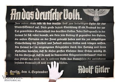 German Propaganda Poster "The Slogan of the Week" German Tabloid "To The German People". Adolf 