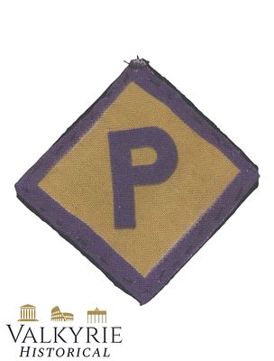 "P" Patch in Used Condition Used by Polish Slave Labourers Under German Occupation. Good 