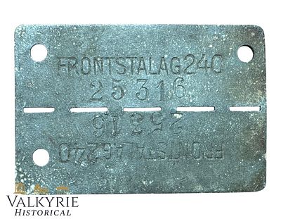 Relic Condition Ground Dug ID Tag of a Prisoner of War in German Front Stalag 240 - Verdun. Relic 