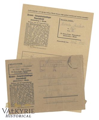 Letter Sent by Polish Prisoner From KL Ravensbruck in 1943 With Matching Envelope. Letter Sent 