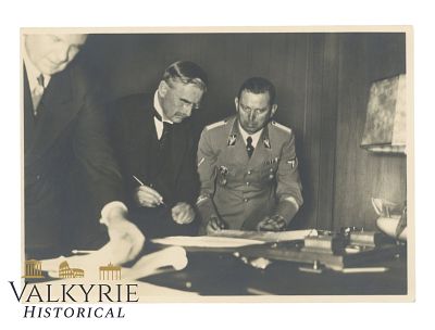 Dutch Postcard Depicting The Moment of British Minister Chamberlain Signing During Munich 