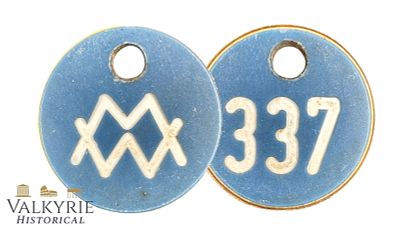 Mittelbau-Dora / Mittelwerk Tool Token (Werkzeugmarke) – No. 337 V-1 flying bombs. WWII 