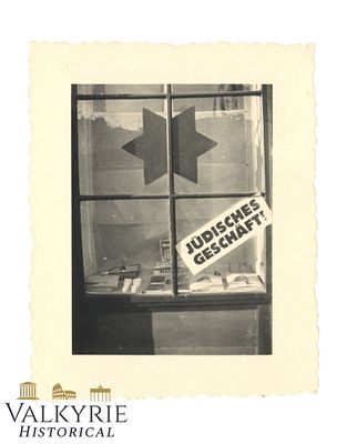 German III Reich Period Photo of a Jewish Business Signalized by the Nazis as Such for boycott. 