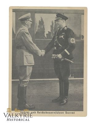 German Nazi Propaganda Postcard Showing Hitler With Minister Walther Darre - Non-circulated. Germ 