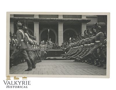 German Commemorative Postcard of Military Parade in Nuremberg in 1937 During Reichsparteitag. 