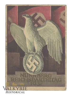 German Propaganda Postcard of the Reichsparteitag of the NSDAP in Nuremberg 1937. Circulated. 