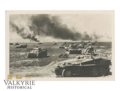 German Postcard of the Wehrmacht "Panzer and Panzergrenadiers Are Forming Up For Further Pursuit". 