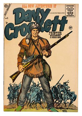 A 1956 Davy Crockett Frontier Fighter Comic Book. (Charlton, 1956) A May 1956 issue number 5 of 