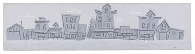 A "The Saga of Windwagon Smith" Town Concept Painting. (Disney, 1961) An original concept study 