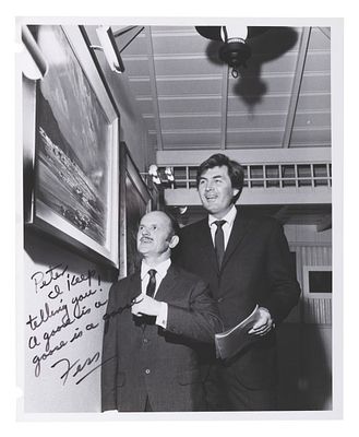 A Fess Parker Signed Photograph to Peter Ellenshaw. (Ellenshaw, 1969) A photograph of Disney 