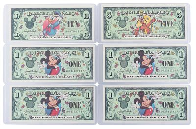 The Disneyland 2000 AA Series $1, $5, and $10 Bills. (Disneyland, 2000) In 2000, the obverse 