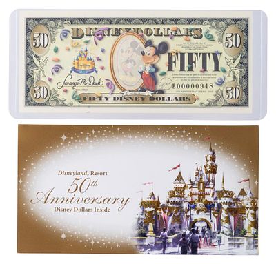 The 2005 Disneyland 50th Anniversary Charles Boyer $50 Bill. (Disneyland, 2005) The second 