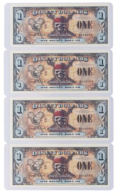 The 2011 Disney Dollars Queen Anne's Revenge Series $1 Bills. (Disneyland, 2011) There were no 