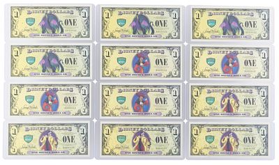 The 2013 Disney Dollars Villains and Heroes Series $1 Bills. (Disneyland, 2013) In 2013, Disney 