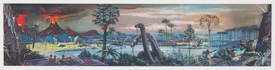 A World's Fair Magic Skyway Concept Art Print by Claude Coats. (Disney, 2000s) A framed limited 