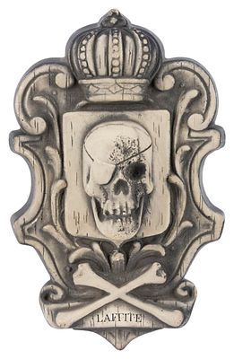A Randotti Pirate Lafitte Skull Plaque. (Randotti, 1968) A glow-in-the-dark pirate skull wall 