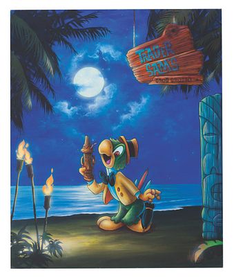 A Trader Sam's Grog Grotto Original Painting by James C Mulligan. (Disney, 2000s) An original 