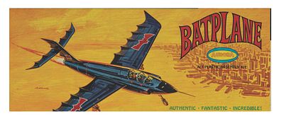 A Batplane Factory-Sealed Model Kit. (Aurora, 1966) A factory-sealed model kit of the Batplane. 