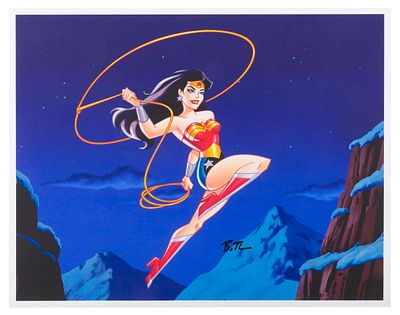 A Signed Wonder Woman "Blessed by the Gods" Justice League Limited Giclee Print. (Warner Bros. 