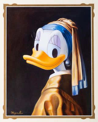 A "Duck with a Pearl Earring" Print by Maggie Parr. (Disney, 2000s) A limited edition print of 