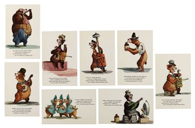A Set of Country Bear Jamboree Marc Davis Postcards. (Disneyland, 1972) An original set of 