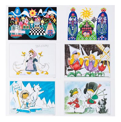 A Disney Gallery Its a Small World Postcard Collection. (Tokyo Disneyland, 1990s-2000s) A 