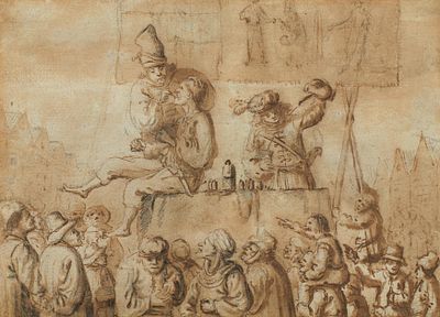 Andries Both: Dutch Market Scene with a Dentist. BOTH, ANDRIES
1612 Utrecht - 1642 Venice 