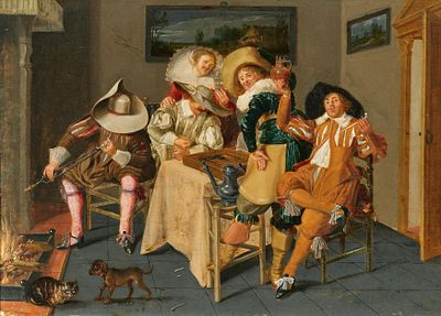 Dirk Hals: Jolly Crowd Playing a Game of Trictrac. HALS, DIRK Haarlem 1591 - 1656 Title: 