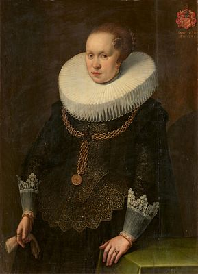 Dutch School: Portrait of a Distinguished Lady with Elegant Ruff. DUTCH SCHOOL 1st half of the 