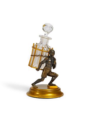 Flakonhalterung mit Mohr. FLAKONHALTERUNG MIT MOHR. Frankreich. Datierung: 19. Jh. 