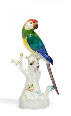 Papagei auf Stamm. PAPAGEI AUF STAMM. Meissen. Datierung: 1950. Meister/Entwerfer: 