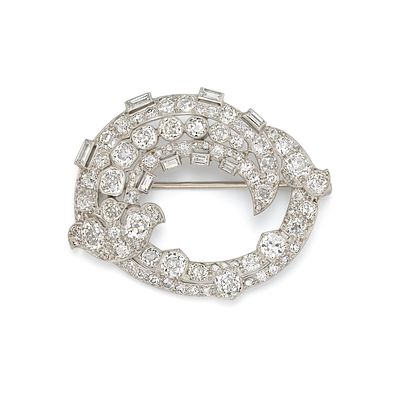 Cartier: Diamant-Brosche. CARTIER Diamant-Brosche. Herkunft: England, London. Datierung: Um 