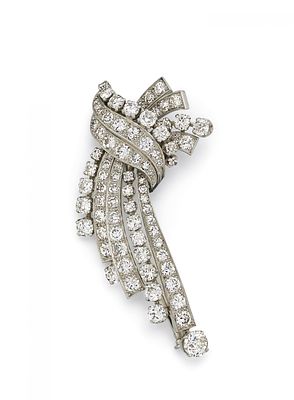 Diamant-Brosche. DIAMANT-BROSCHE. Herkunft: Wohl Frankreich. Datierung: Um 1940. 