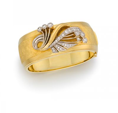 Retro Diamant-Armspange. RETRO DIAMANT-ARMSPANGE. Herkunft: Deutschland. Datierung: Um 