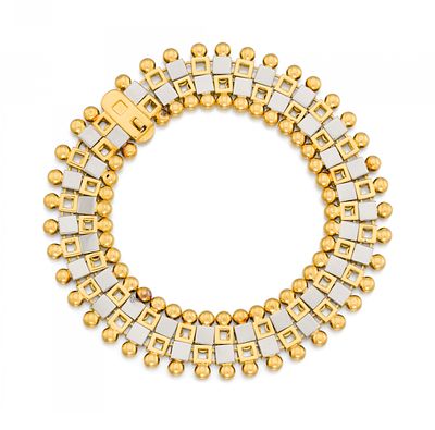 Bicolour Glieder-Armband. BICOLOUR GLIEDER-ARMBAND. Herkunft: Deutschland. Datierung: Um 