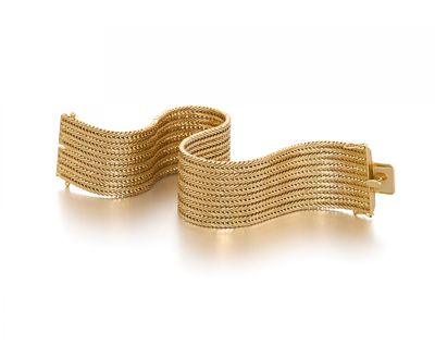 Fein gewebtes Teppich-Armband. FEIN GEWEBTES TEPPICH-ARMBAND. Herkunft: Italien. Datierung: 