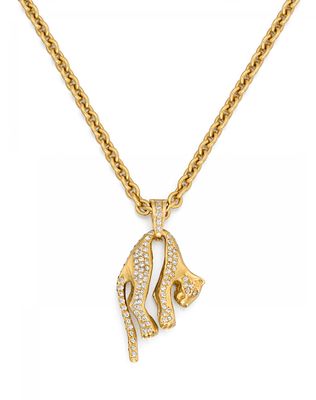 Panther-Diamant-Anhängerkette. PANTHER-DIAMANT-ANHÄNGERKETTE. Herkunft: Wohl Italien. 