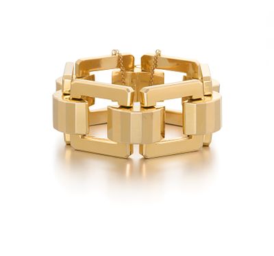 Chunky Gold-Armband. CHUNKY GOLD-ARMBAND. Datierung: Um 1980. Material: 750/- Gelbgold 