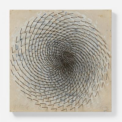 G&uuml;nther Uecker: "Spirale". UECKER, G&Uuml;NTHER 1930 Wendorf - 2025 D&uuml;sseldorf Title: "Spirale". 