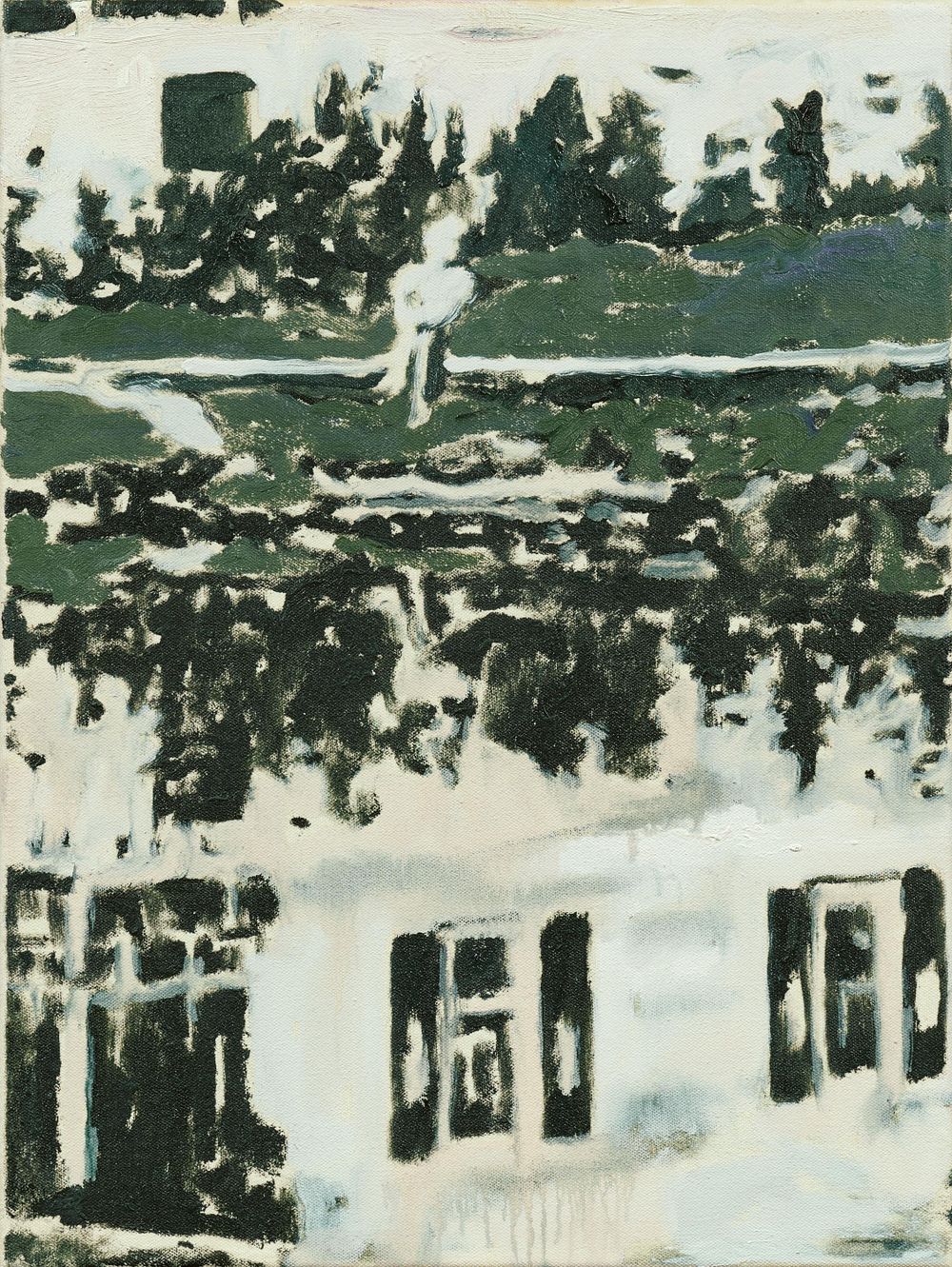 Peter Doig: "Camp Forestia". DOIG, PETER 1959 Edinburgh 
Title: "Camp Forestia". 
Date: 