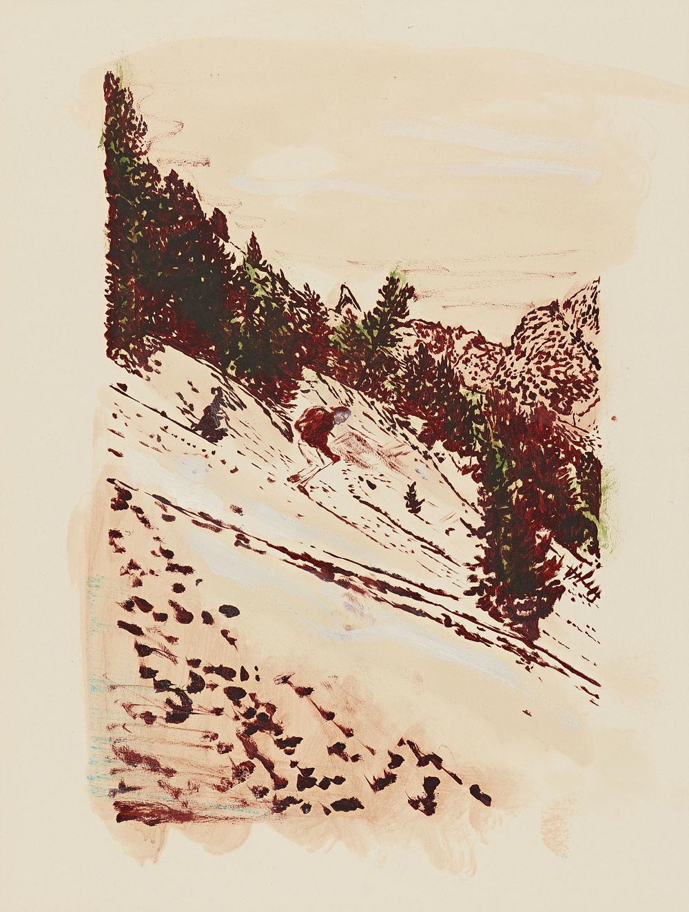 Peter Doig: "Study for Telemarker". DOIG, PETER 1959 Edinburgh 
Title: "Study for 