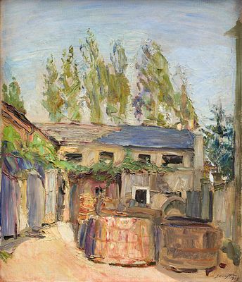 Max Slevogt: Hof mit Weinb&uuml;tten. SLEVOGT, MAX
1868 Landshut - 1932 Neukastel Title: Hof mit 