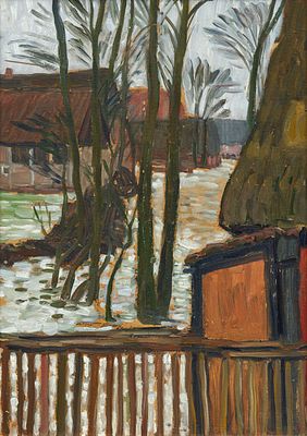 Otto Modersohn: Fischerhuder Dorfstra&szlig;e. MODERSOHN, OTTO
1865 Soest - 1943 Rotenburg Title: 