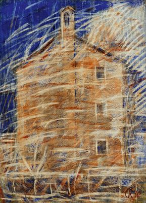 Christian Rohlfs: Kirche im Tessin (Italienisches Haus; Haus im Tessin). ROHLFS, CHRISTIAN 