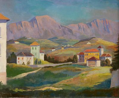 Karl Hofer: Landschaft bei Lugano. HOFER, KARL
1878 Karlsruhe - 1955 Berlin Title: 