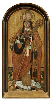 Castilian School: St. Blasius with Heckling Comb. CASTILIAN SCHOOL about 1500 Title: St. Blasius 