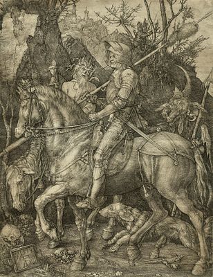 Albrecht D&uuml;rer: Knight, Death and the Devil. D&Uuml;RER , ALBRECHT 1471 Nuremberg–1528 Nuremberg 