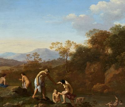 Cornelis van Poelenburgh: Italian Landscape with Bathing Nymphs. POELENBURGH , CORNELIS VAN 1586 
